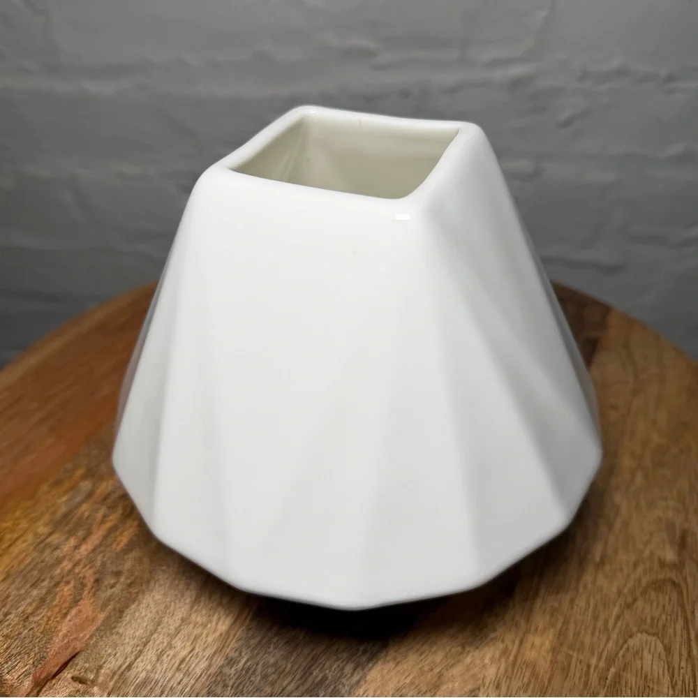 West Elm Geometric White Porcelain Vase